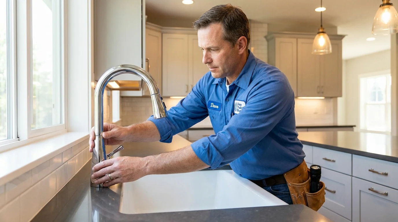 Kitchen faucet installation by Johns Plumbing LLC in Huntsville