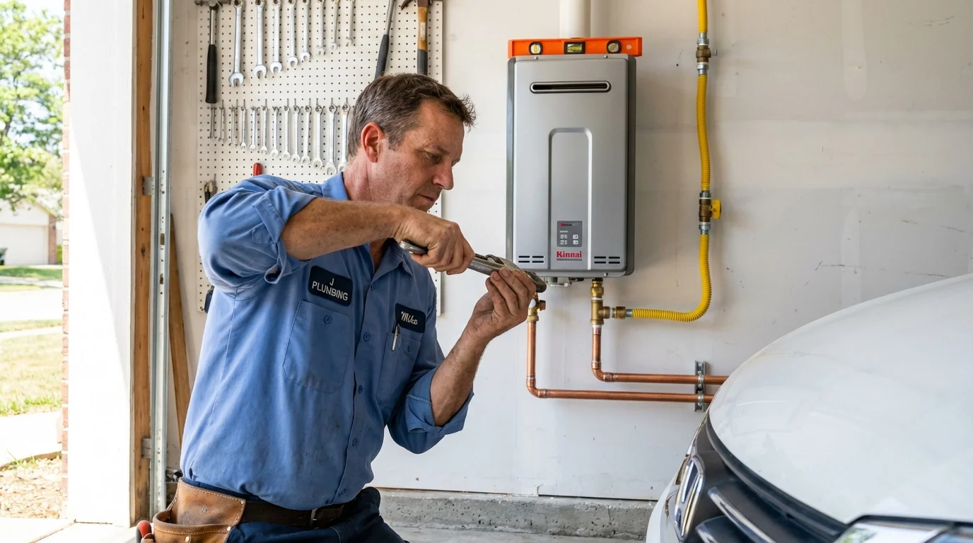 Tankless water heater installation by a Johns Plumbing LLC plumber in Huntsville